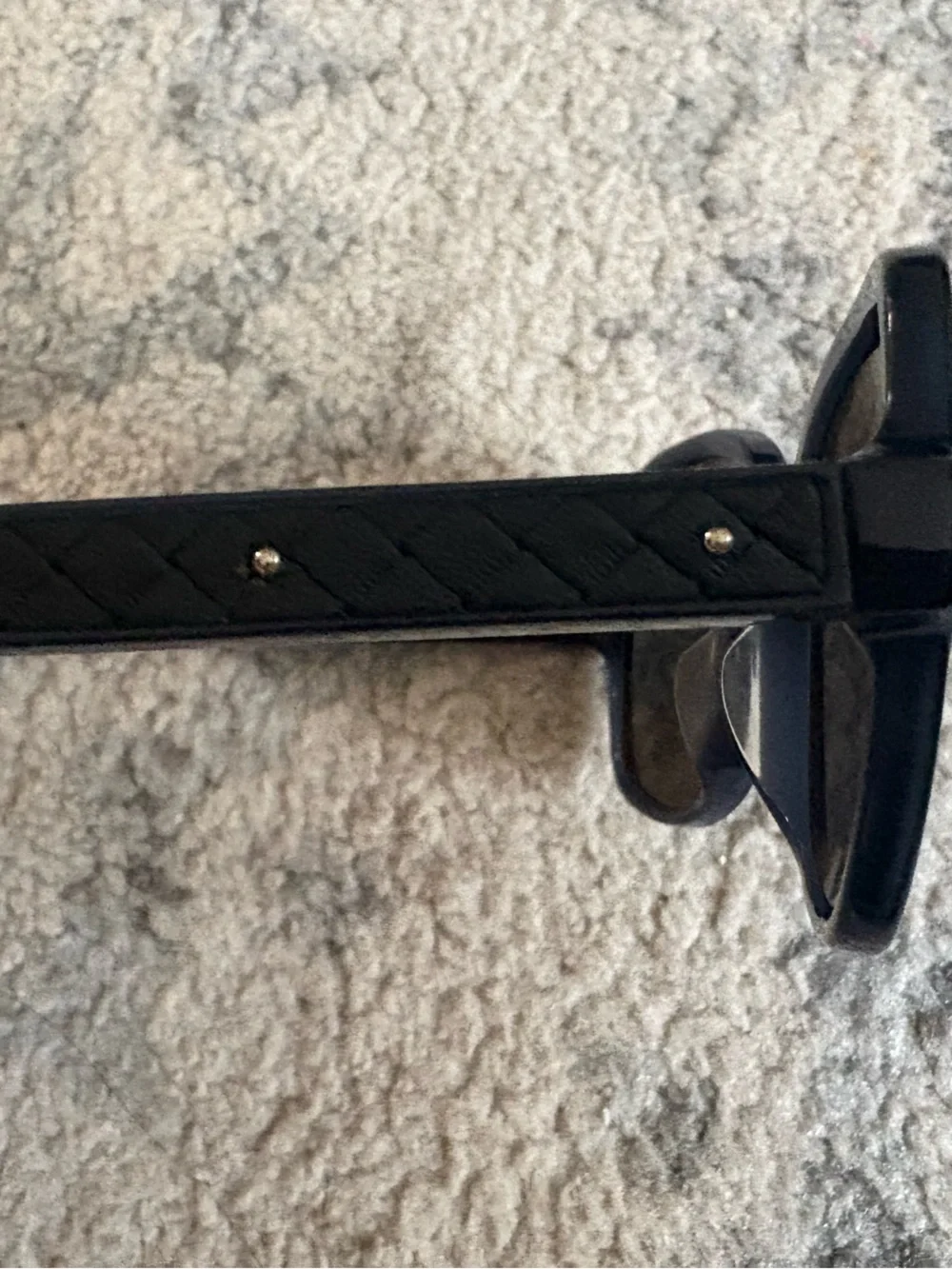 Bottega Veneta Women's Dark Blue Sunglasses with Intrecciato Temple Detail